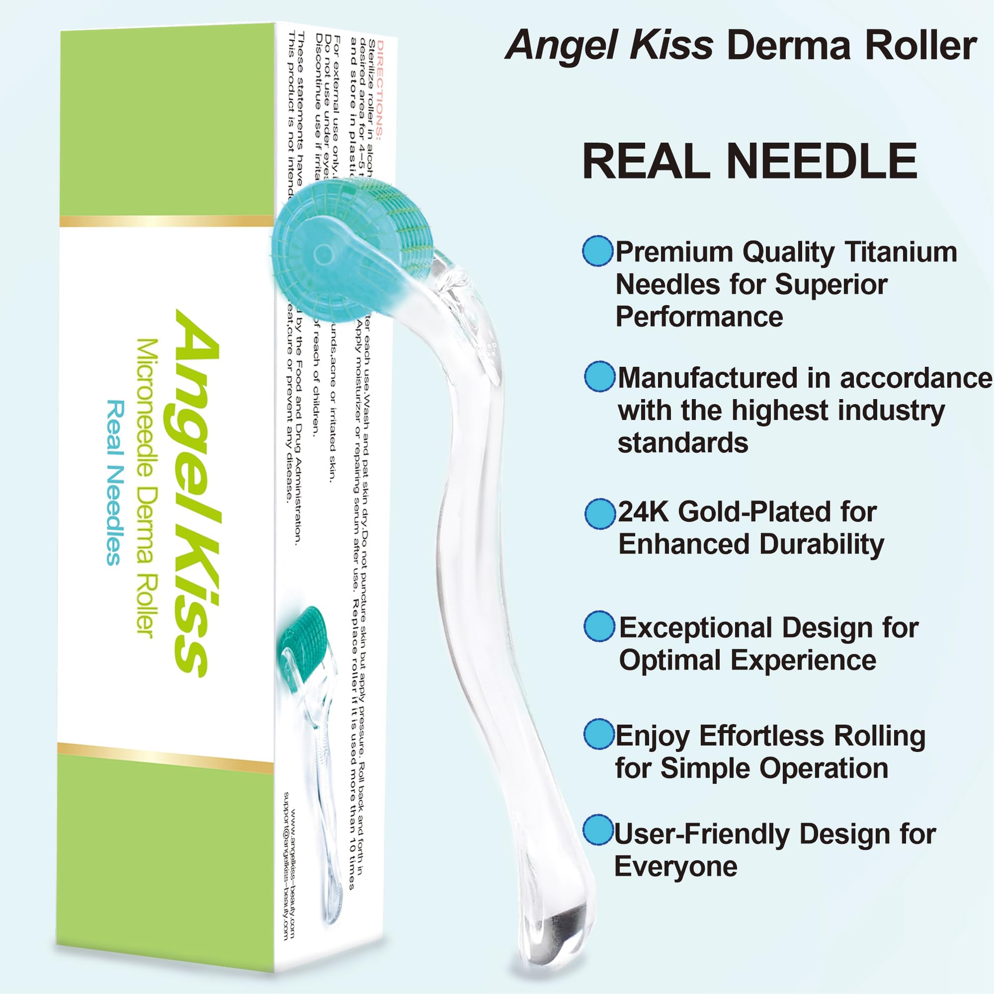 Angel Kiss Derma Roller cuero cabelludo, cuidado suave del cabello