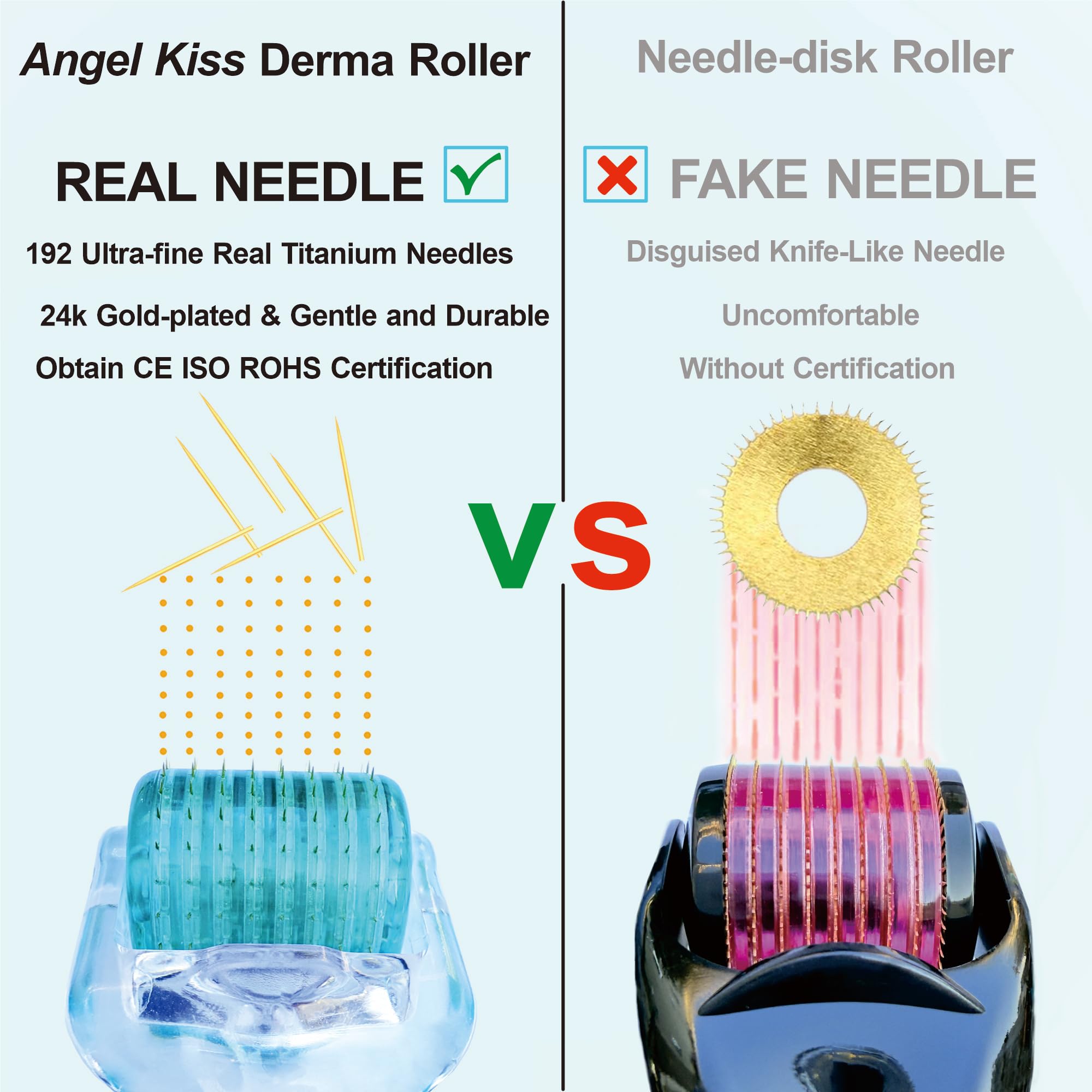Angel Kiss Derma Roller, mango ergonomico para uso diario cómodo