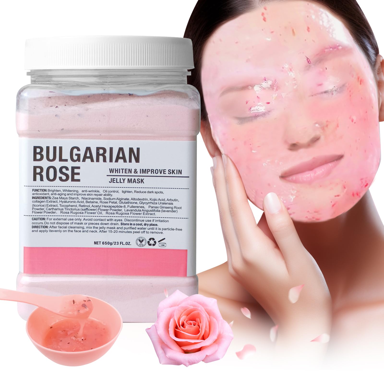 Angeland Jelly Mask aplicación uniforme en el rostro para piel suave y fresca.