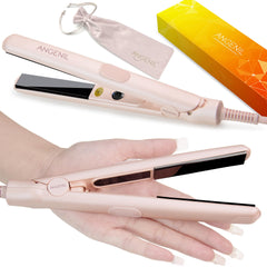 ANGENIL mini plancha cerámica de 0,7 pulgadas para pelo corto, alisado suave perfecto.