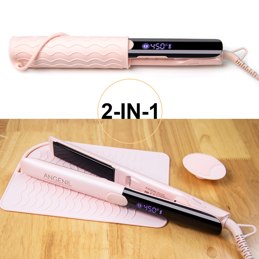 ANGENIL Pro Round Pink – cable giratorio de 360° para peinados sin enredos.