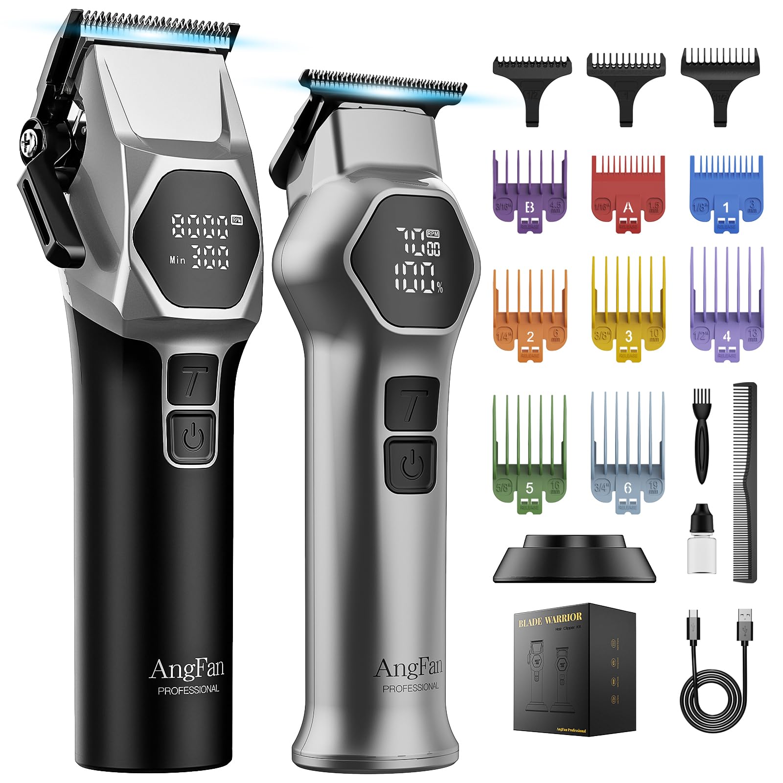 AngFan cortapelos profesional 8000rpm, libertad inalámbrica para barberos.