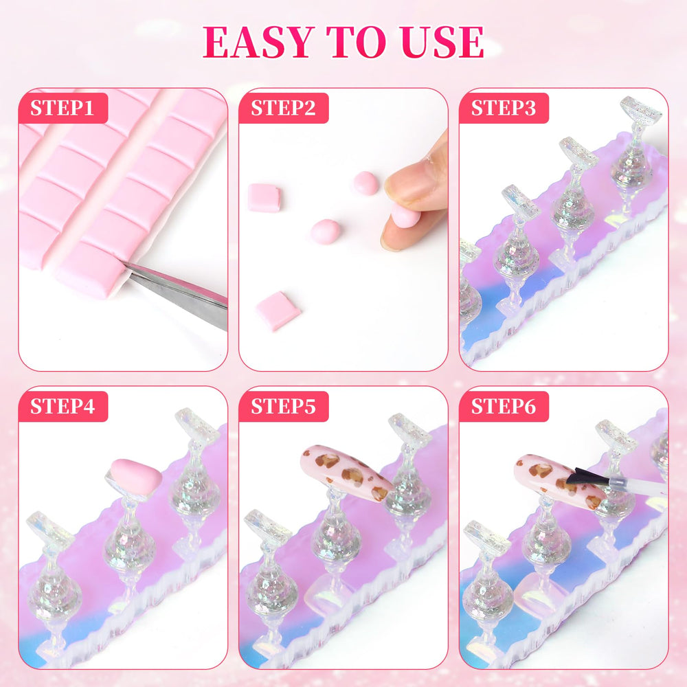 ANGNYA base magnética estable para fijar uñas durante el diseño.