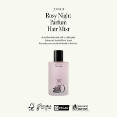ANILLO Rosy Night flacon-brume : fragrance florale musquée et tenue longue durée.