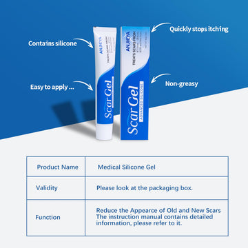 ANJIEYA gel de cicatrices silicona, seguro para piel sensible y cicatrices comunes.