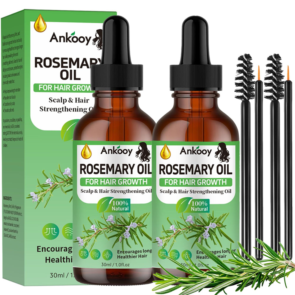 ANKOOY aceite de romero para crecimiento capilar, frasco en primer plano.