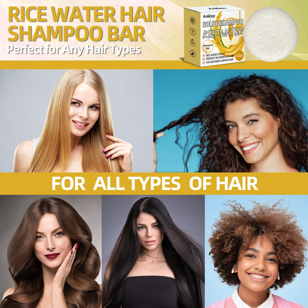 ANKOOY Rice Water Shampoo Bar cabello brillo: posible beneficio con uso regular