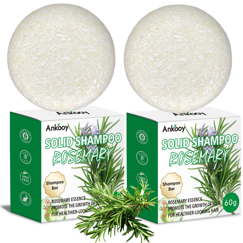 ANKOOY barra champú romero para cabello fino mejora densidad