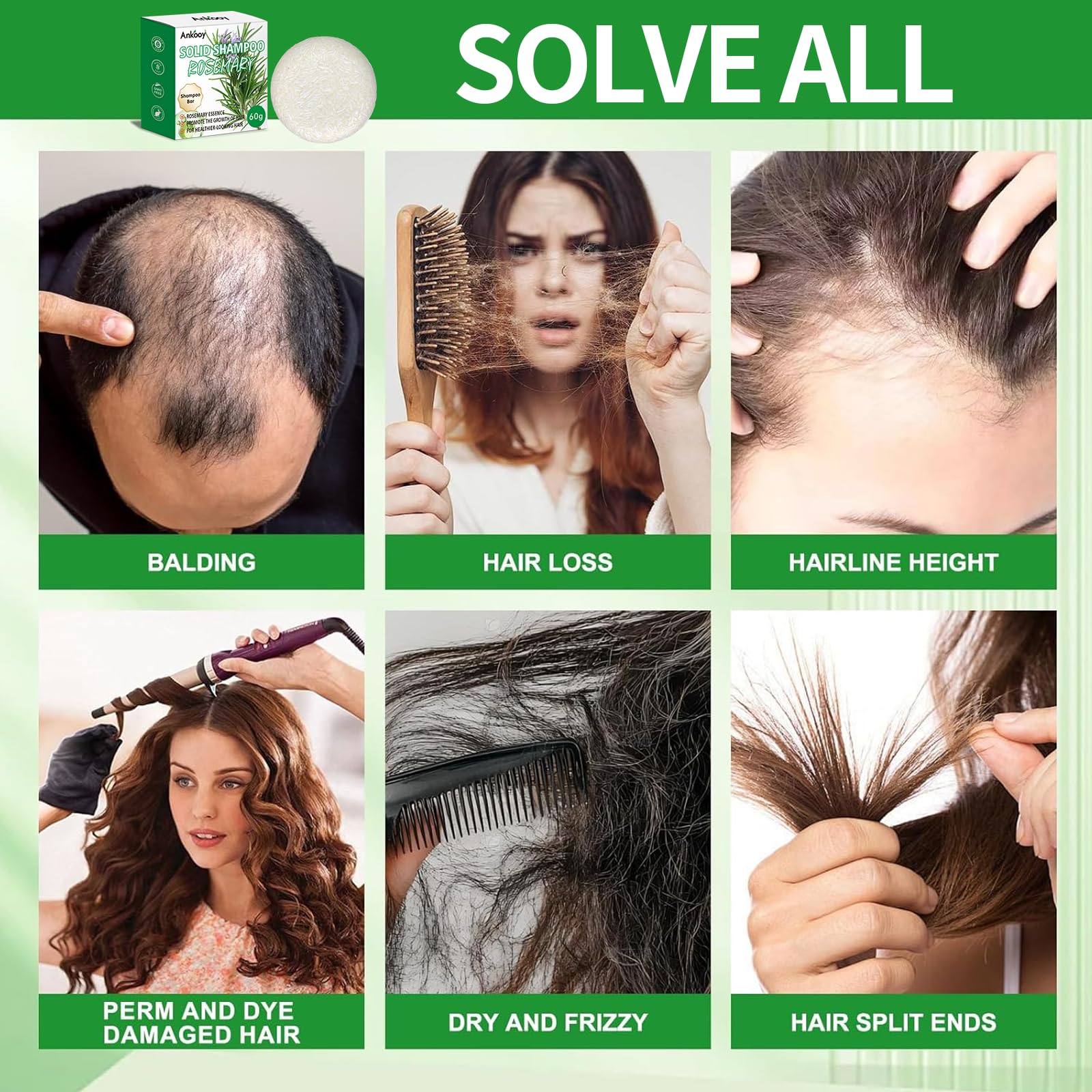 ANKOOY barra shampoo cabello rizado define suavemente