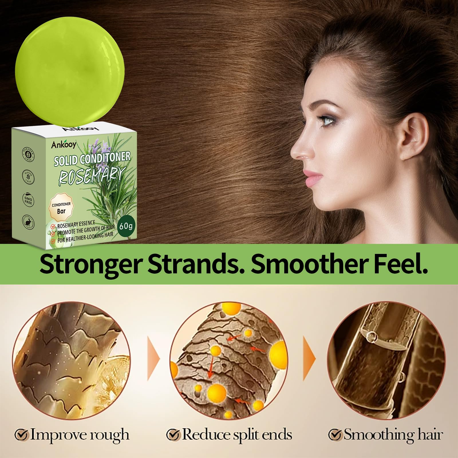 ANKOOY barra shampoo control de aceite para cuero cabelludo limpio