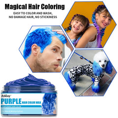 ANKOOY cera para cabello color púrpura, crea peinados creativos sin esfuerzo.
