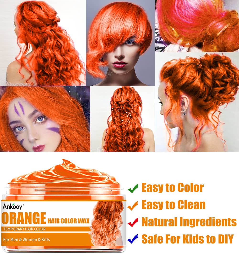 ANKOOY cera para cabello color rojo, destacado para estilos audaces.