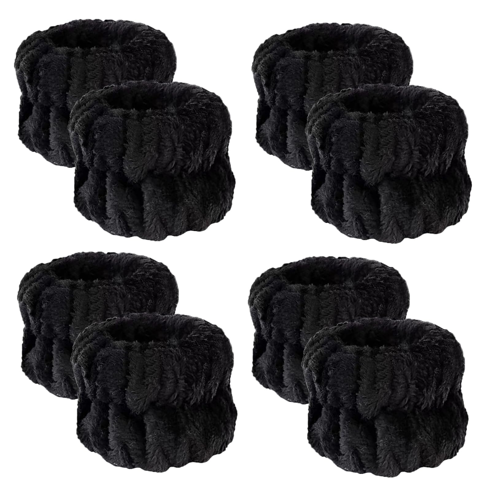 Banda de muñeca Anmieciu en microfibra negra, ideal para lavado de cara.