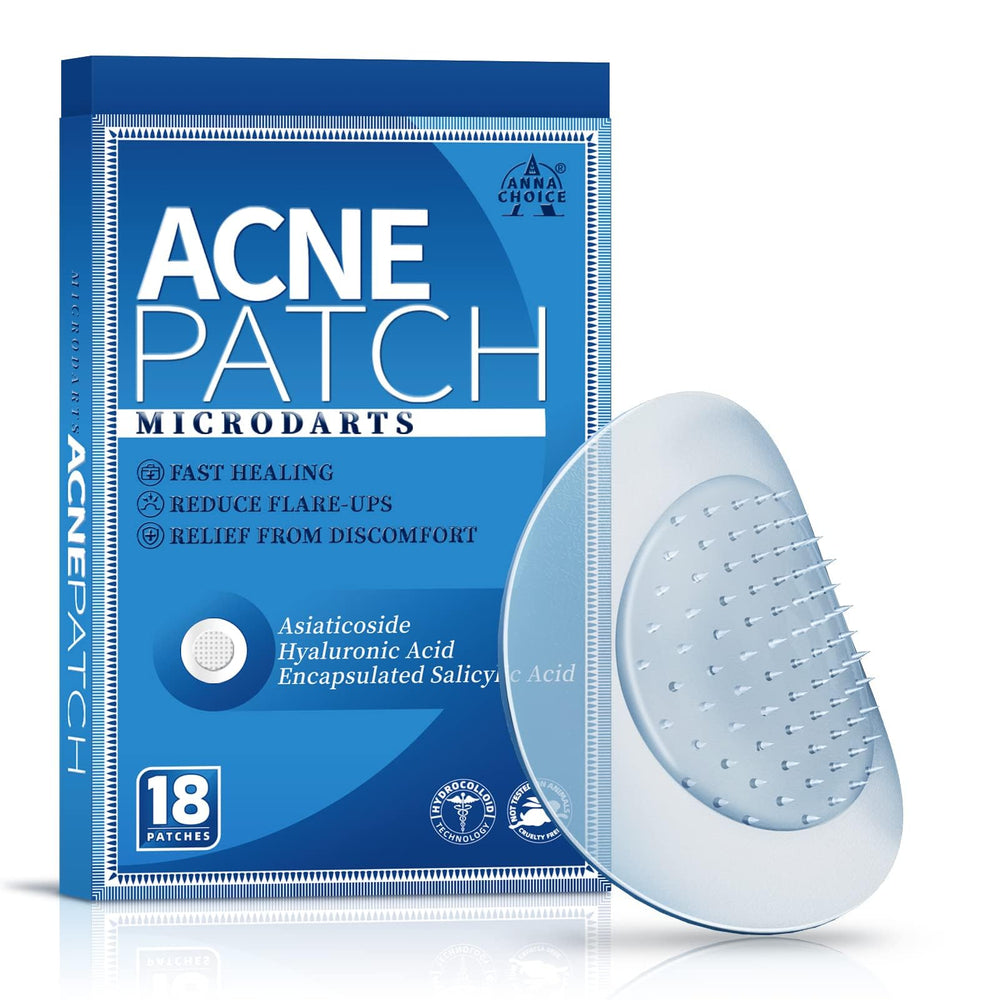 Parche microdart AnnaChoice para la frente, cobertura discreta y tratamiento dirigido.