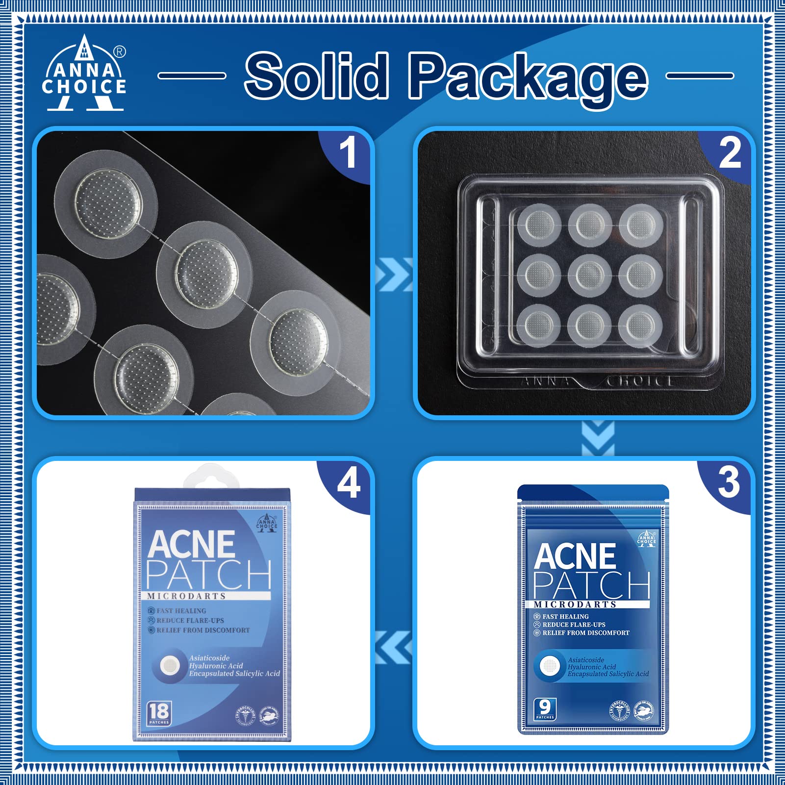 Parche microdart impermeable AnnaChoice, apto para uso durante el día.