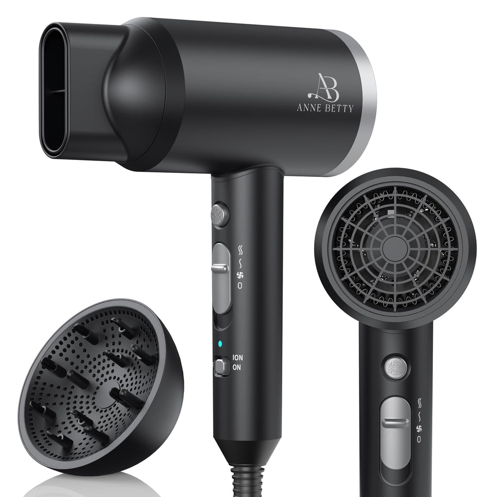 ANNE BETTY secador ionico con difusor para rizos definidos y menos frizz.