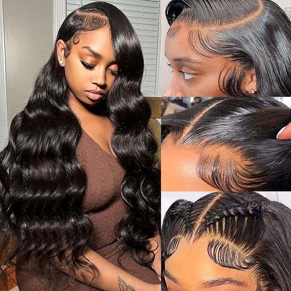 ANNELBEL 250% density 30-inch body wave lace front wig showing full, natural movement