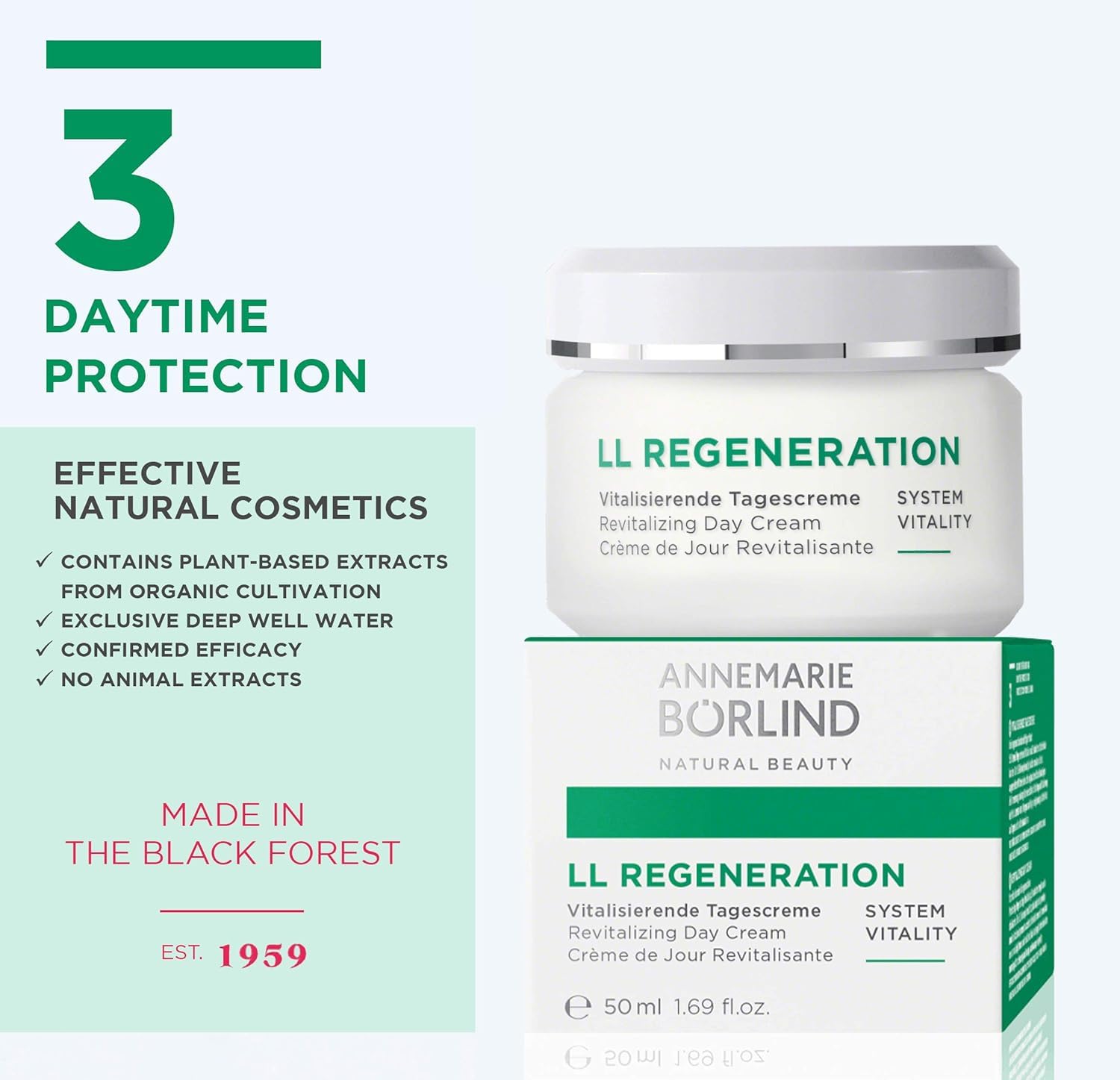 ANNEMARIE BÖRLIND LL REGENERATION vitamina E y karité en la fórmula.