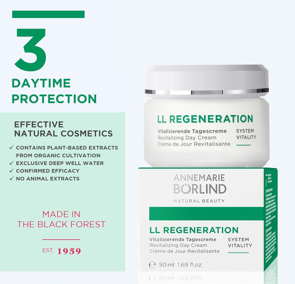 ANNEMARIE BÖRLIND LL REGENERATION vitamina E y karité en la fórmula.