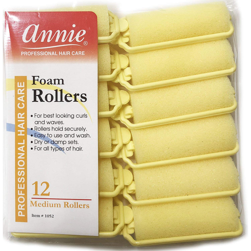 Annie juego de 12 rodillos de espuma amarillos para uso diario en casa.