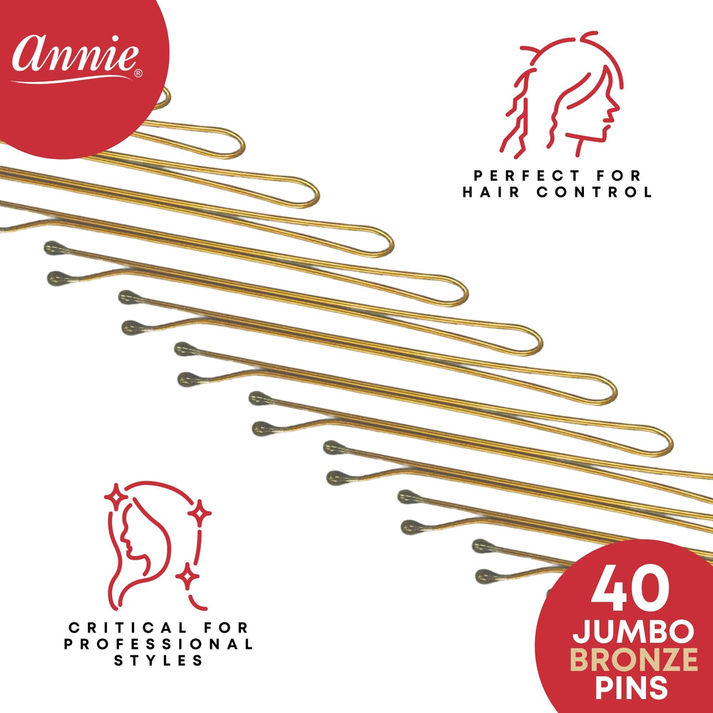 Annie horquilla jumbo para bob, pieza individual, agarre firme sin dañar el cabello