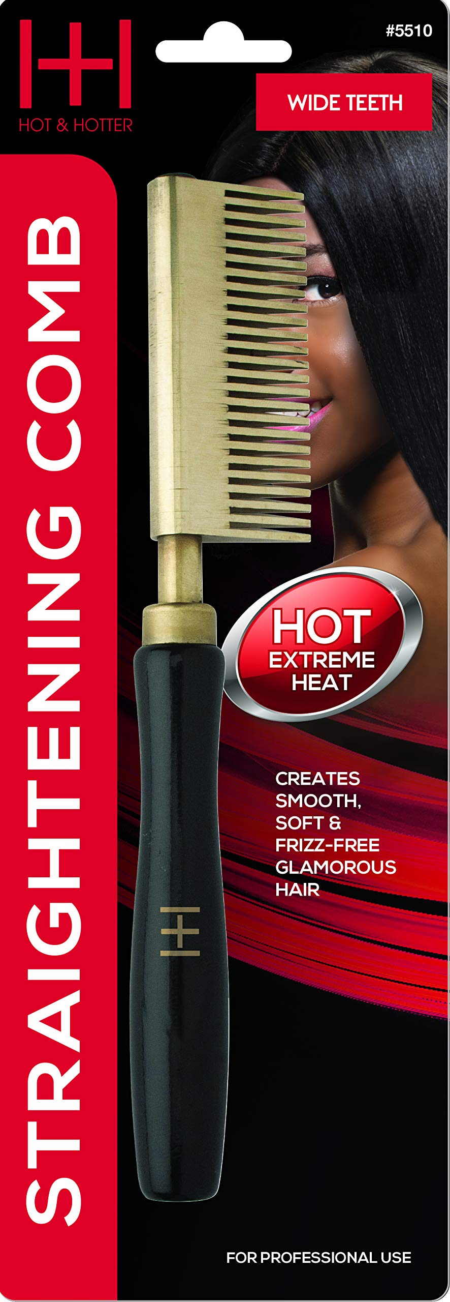 Annie Hot & Hotter con dientes anchos para desenredar cabello grueso sin tirones.