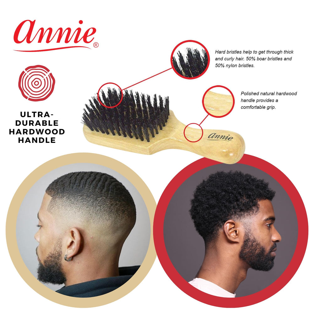Detalle de cerdas reforzadas de Annie para cabello suave y manejable.