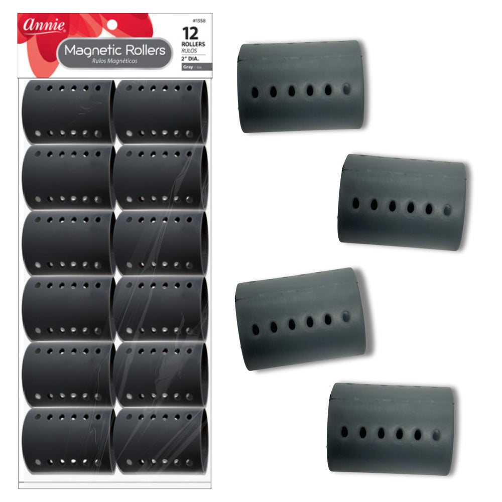 Annie rodillos magneticos 2 pulgadas gris uso diario para estilo