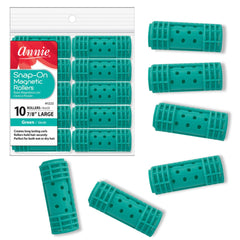 Annie rodillos magnéticos 7-8 pulgadas con cierre tipo tapa para fijación segura.
