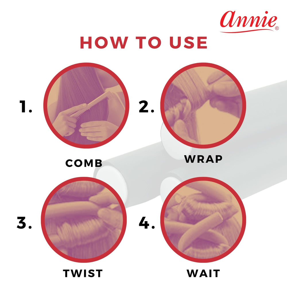 Annie Soft Twist Rodillos aptos para todos los tipos de cabello, verde oscuro.