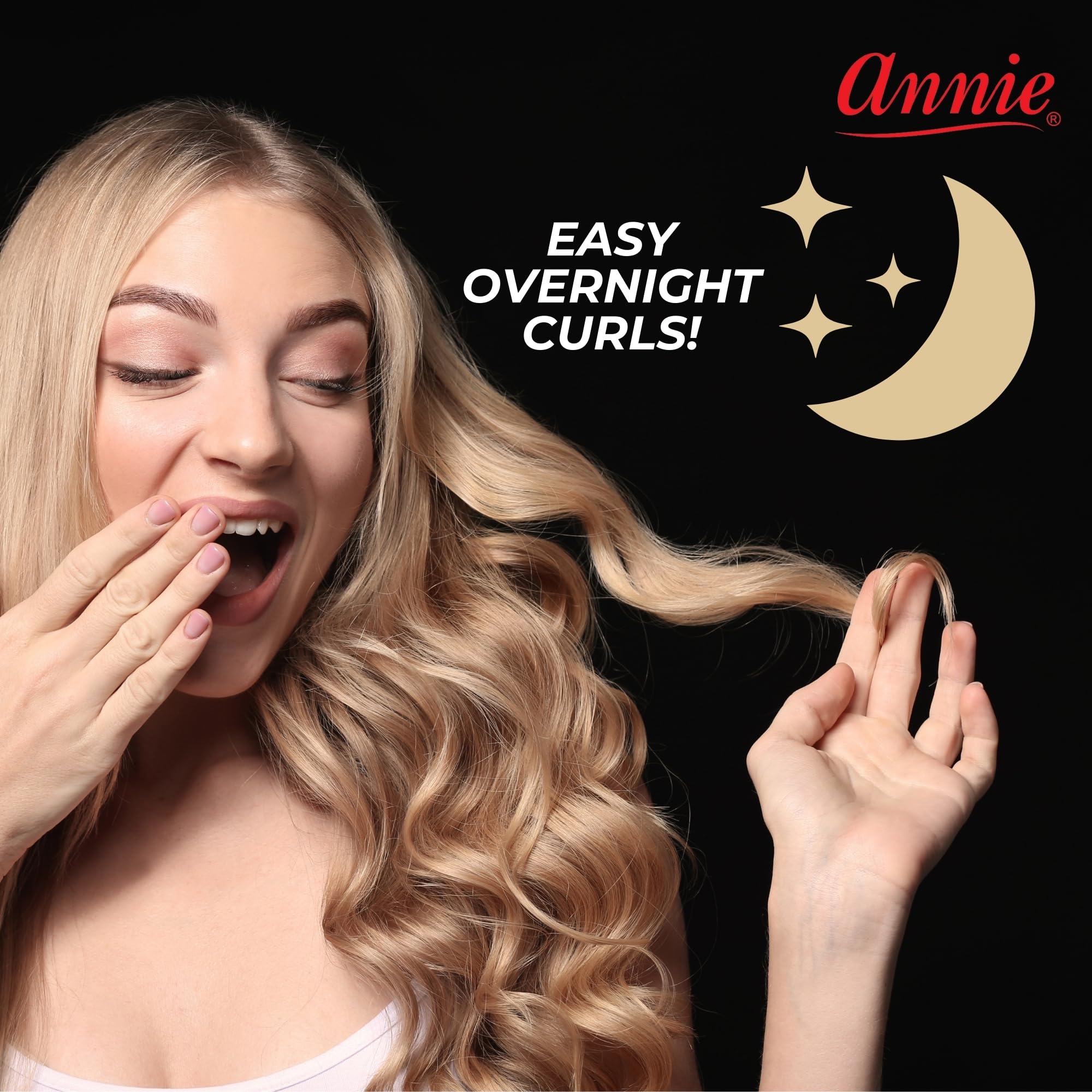 Annie Soft Twist Rodillos de 4 piezas, verde oscuro, para rizos sin calor.