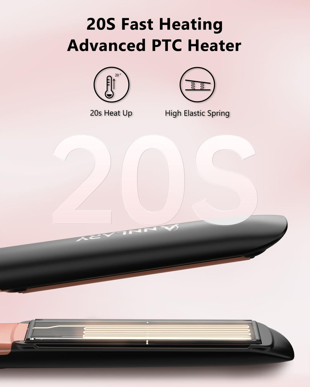 ANNLARY pantalla LED y rango de calor ajustable para todo tipo de cabello.