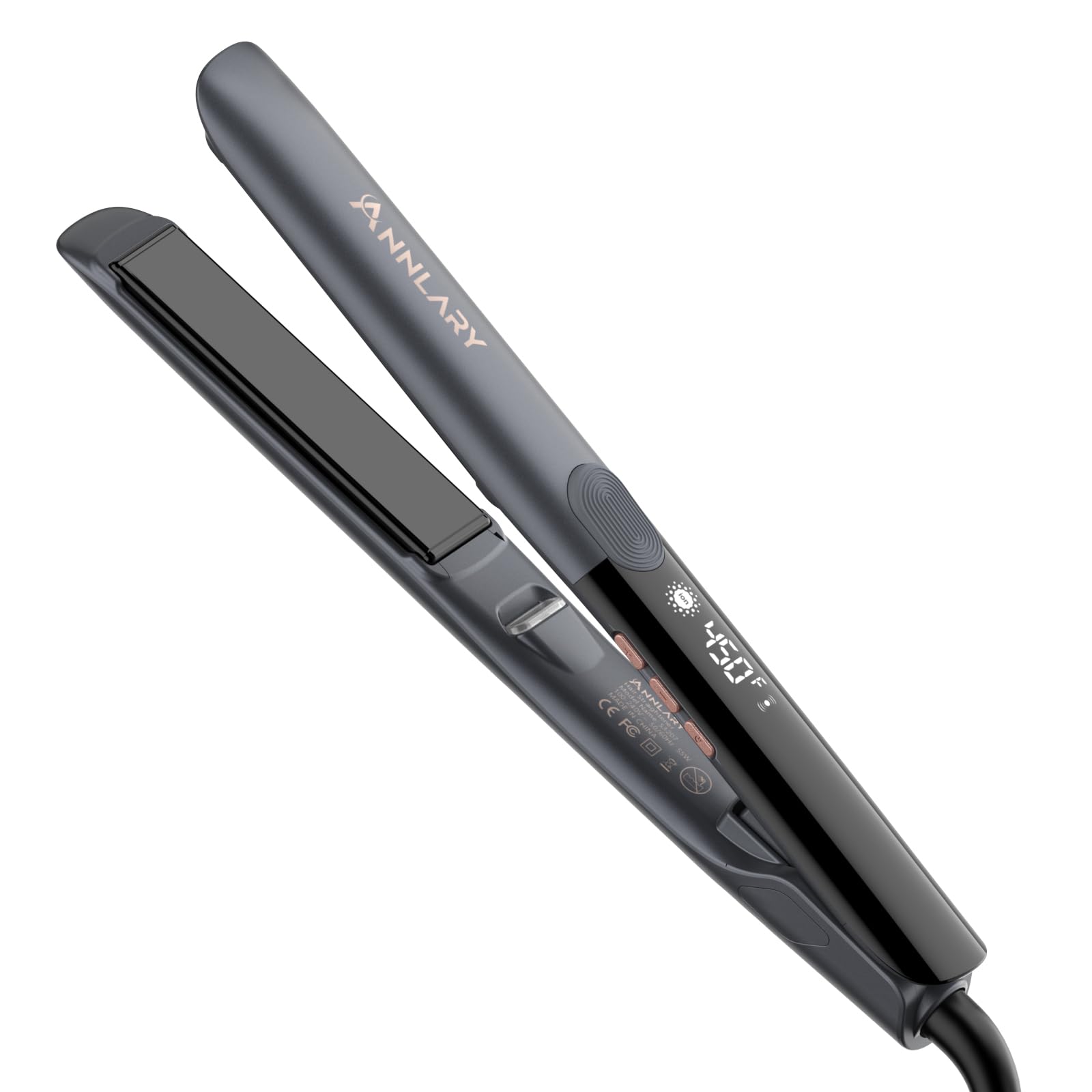 Plancha ANNLARY 1 pulgada con titanio cerámico para alisar y dar brillo