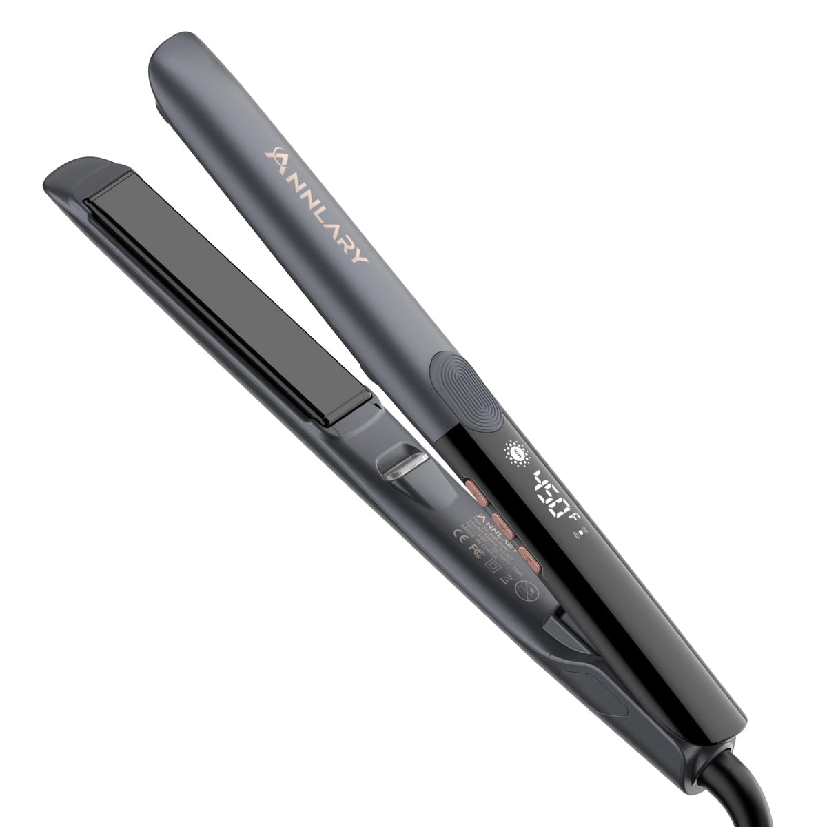 Plancha ANNLARY 1 pulgada con titanio cerámico para alisar y dar brillo