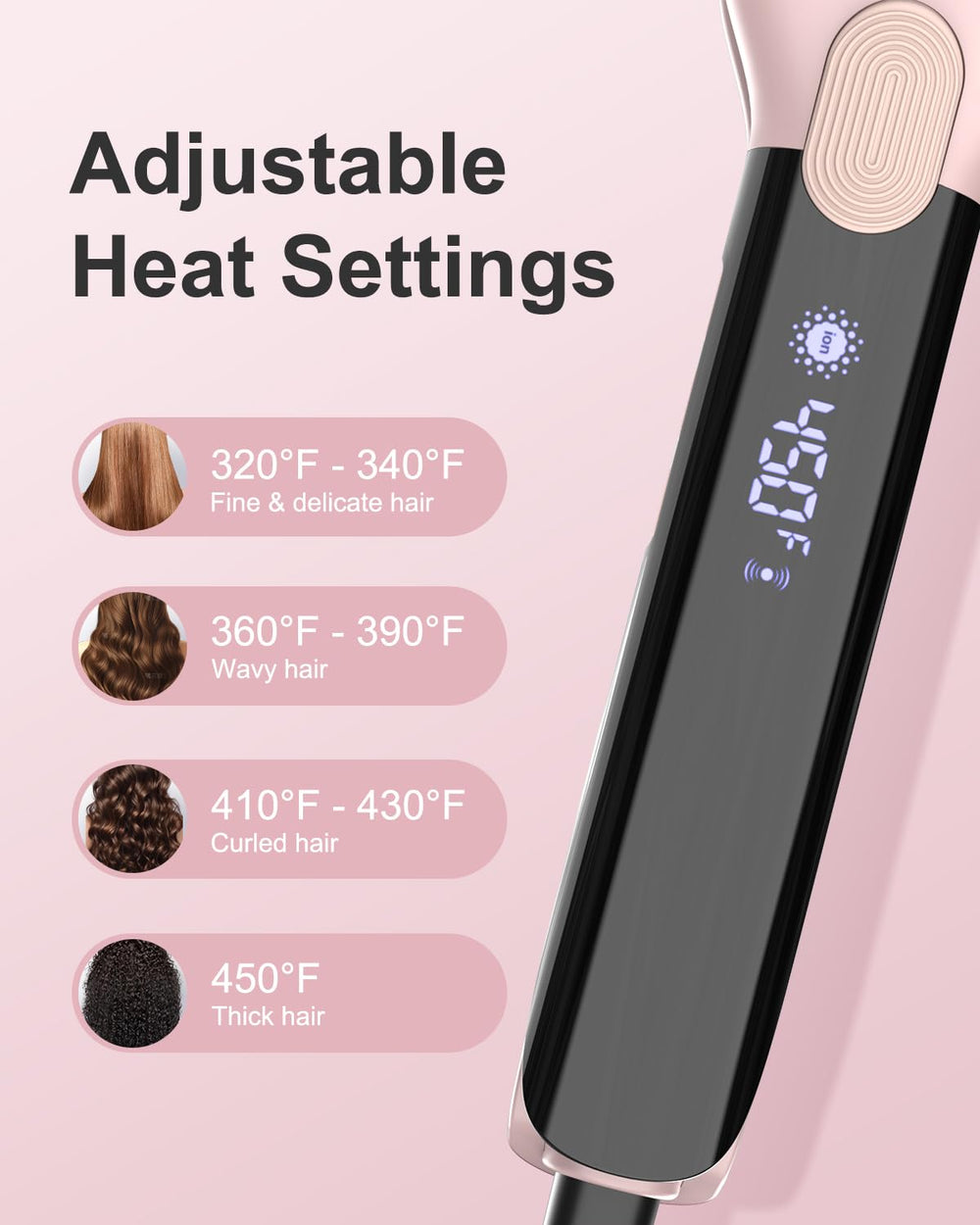 ANNLARY Plancha con voltaje dual y cable 360° para viajar con facilidad.