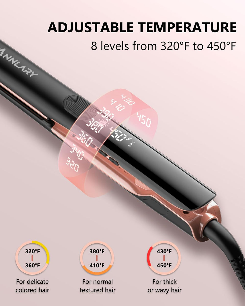 ANNLARY tecnología iónica para cabello más suave y menos estático.