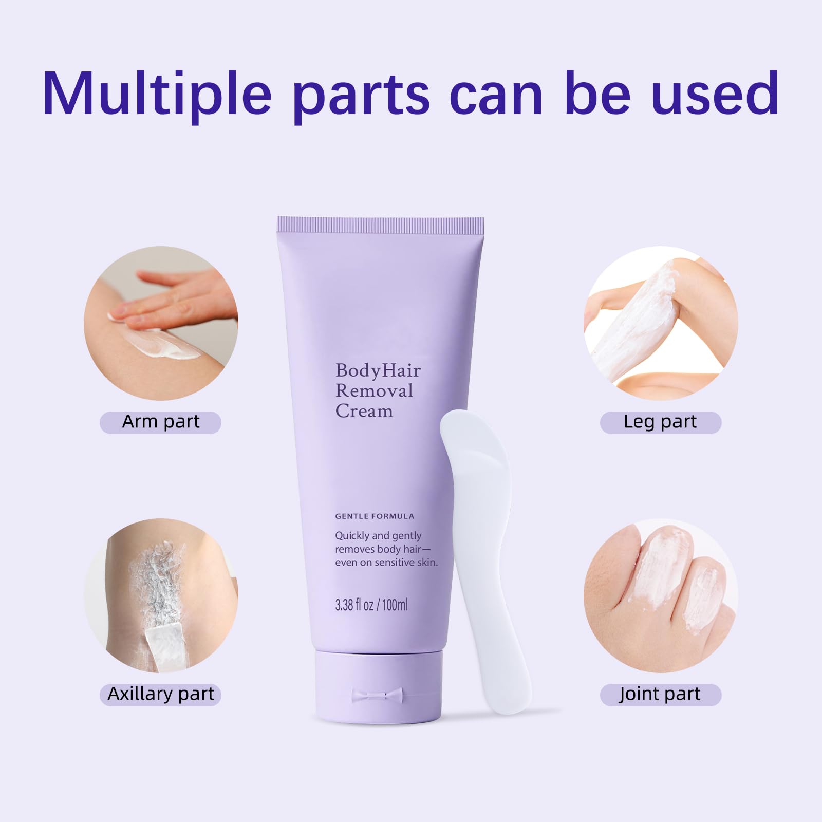 Crema depilatoria Annsky: aplicación higiénica con espátula