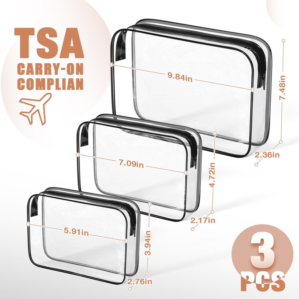 ANOOVV bolsa de aseo transparente, tamaño mediano ideal para maquillaje diario.