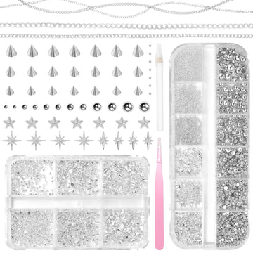 Anower perlas plata para uñas, brillo suave para manicuras elegantes