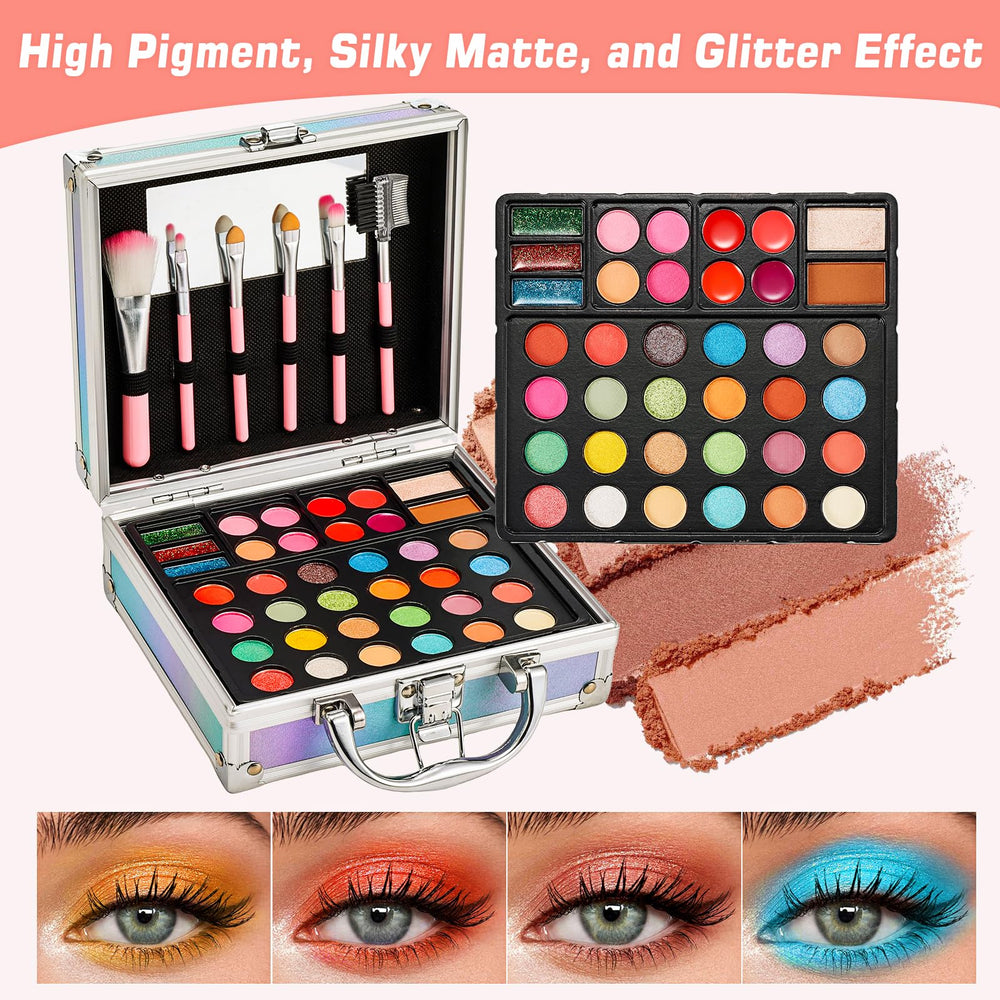 Anpro paleta de brillos labiales 4 colores, acabado luminoso.
