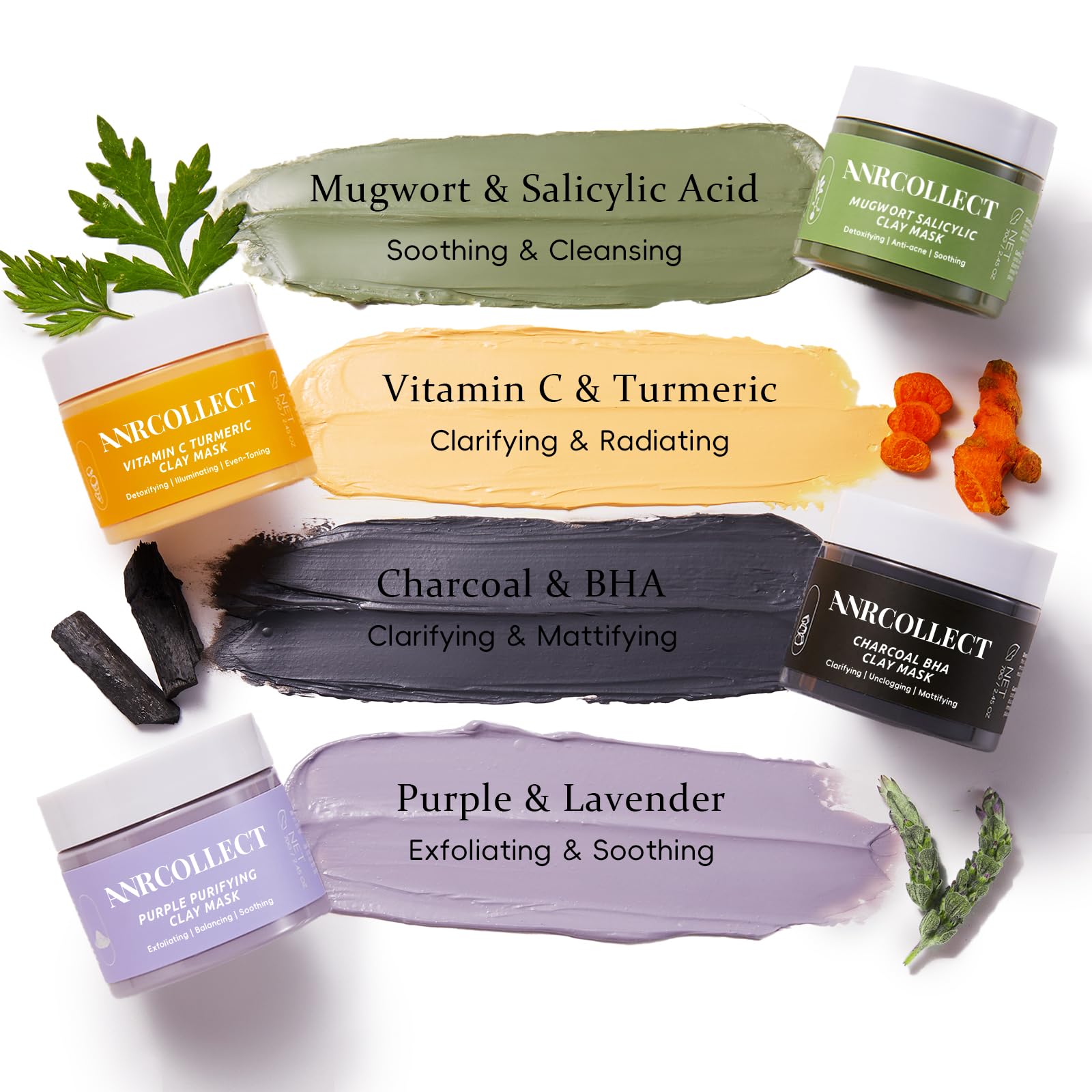 ANRCOLLECT mascarilla-arcilla-purpura: purifica e hidrata para una piel revitalizada.