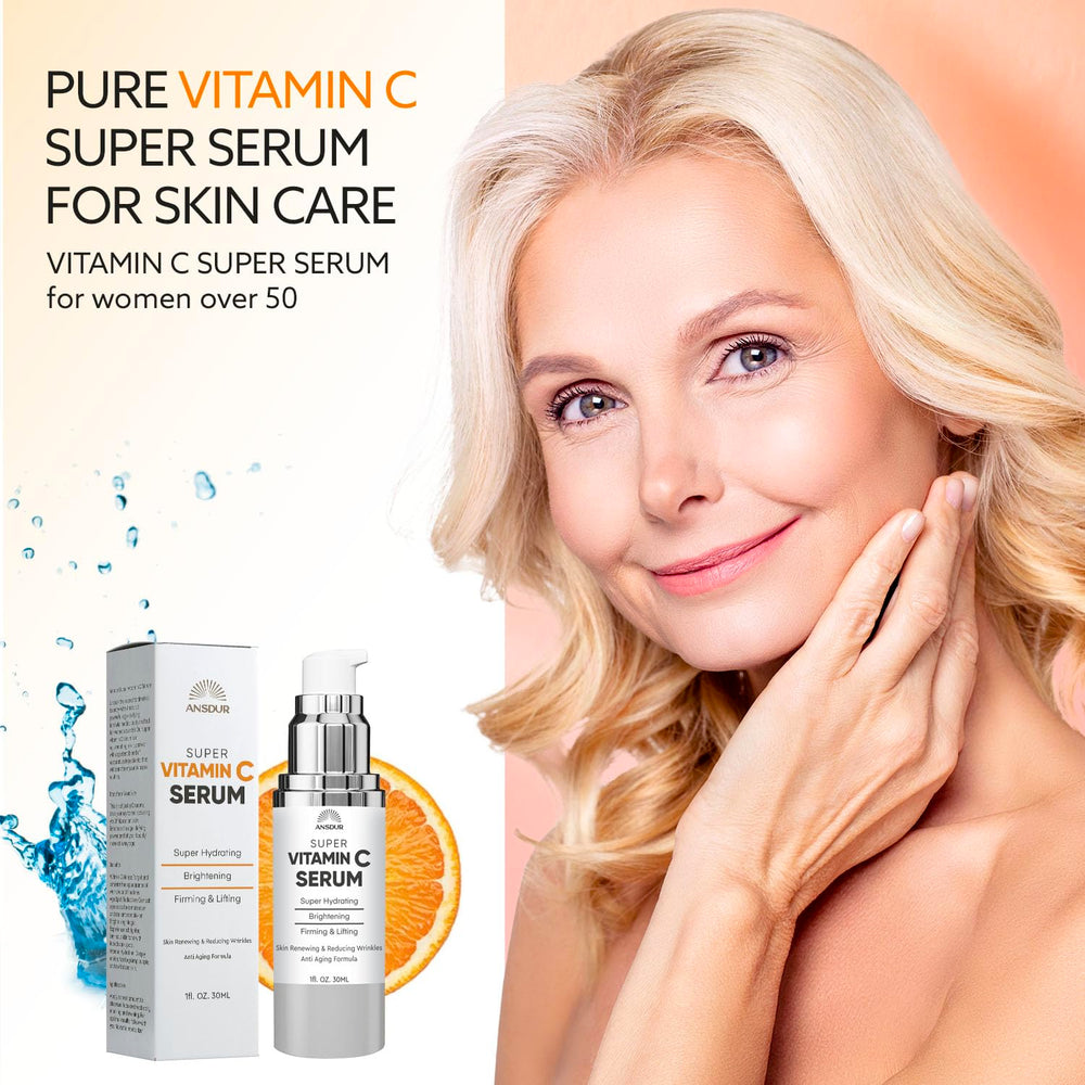 ANSDUR Sérum vitamine C, emballage 30 ml, routine quotidienne et éclat