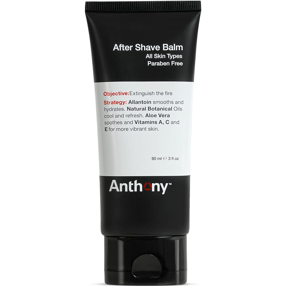 Anthony After Shave Balm aplicado en la cara para hidratar y refrescar la piel