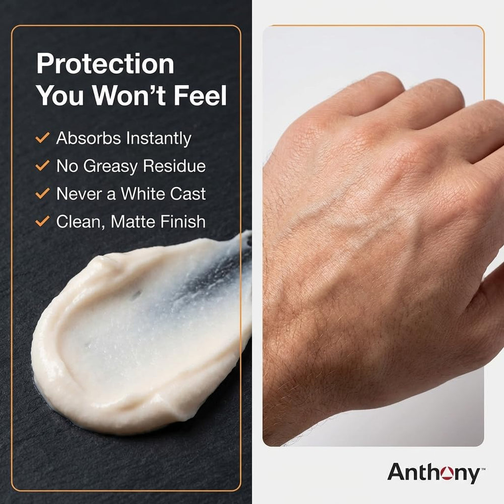 Anthony Crème Jour SPF30 — visage hydraté et protégé dès l’application.