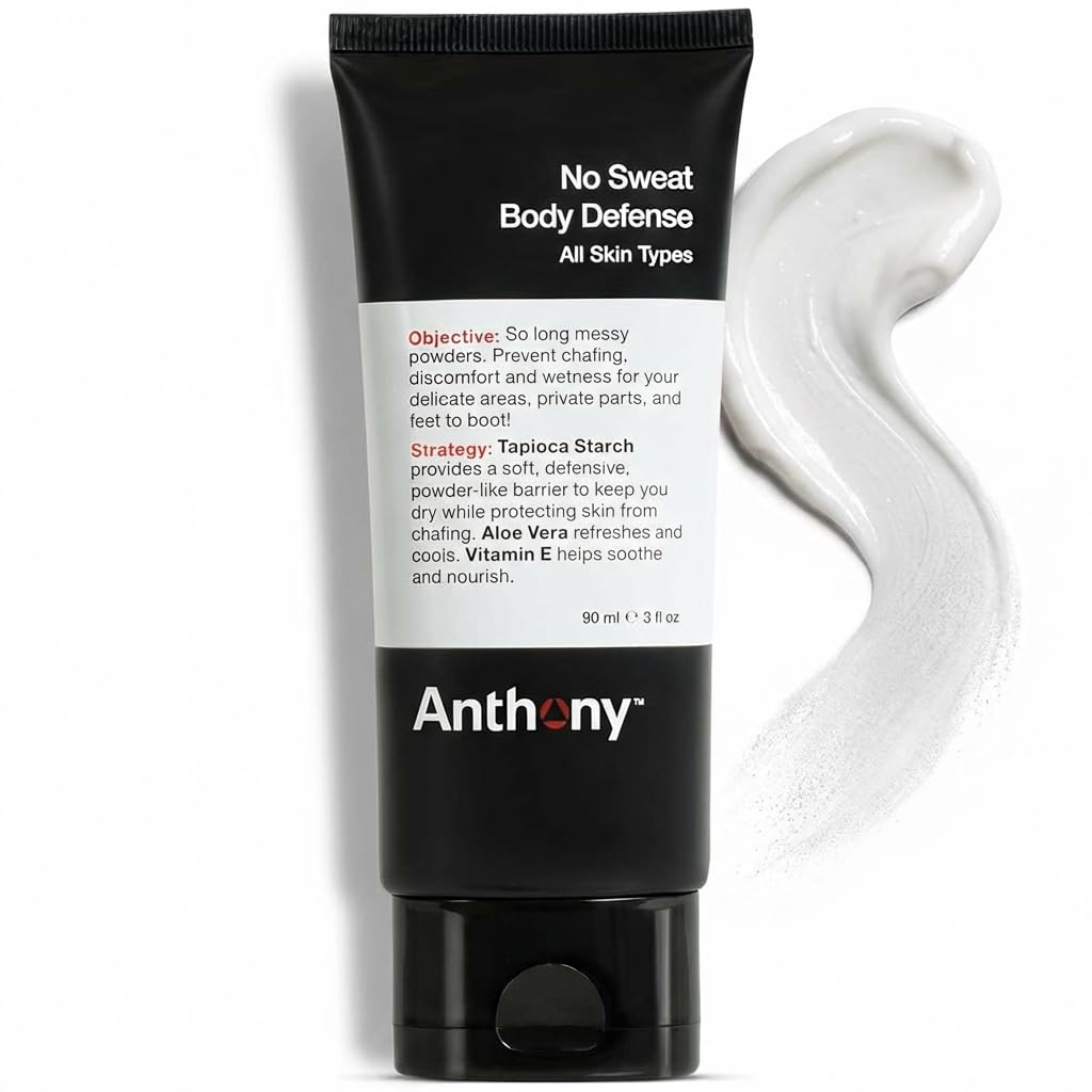 Anthony No Sweat bottle-dispense shows easy application and quick-drying protection for daily wear