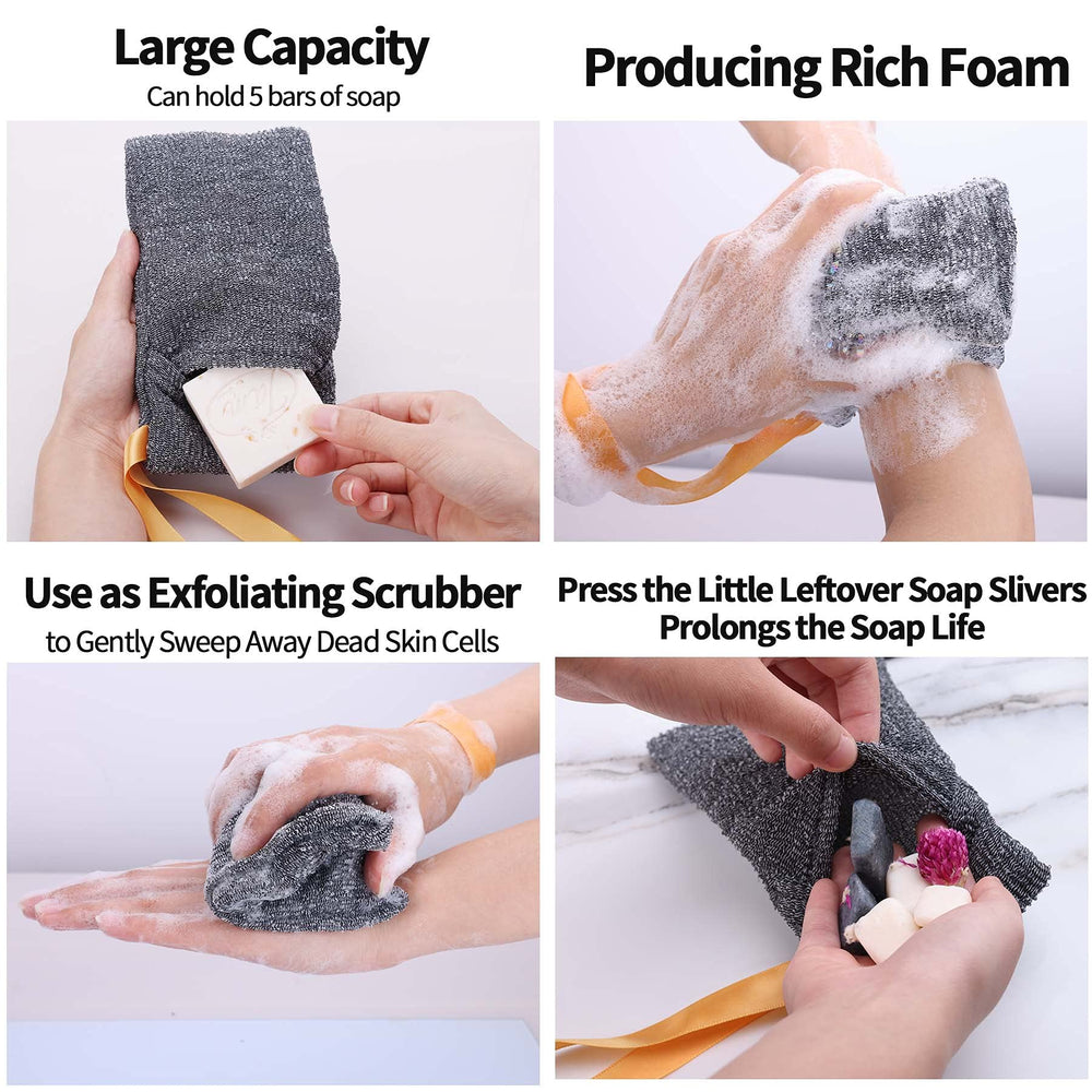 Antimbee bolsa exfoliante para jabón, restos de jabón se aprovechan para prolongar su vida.