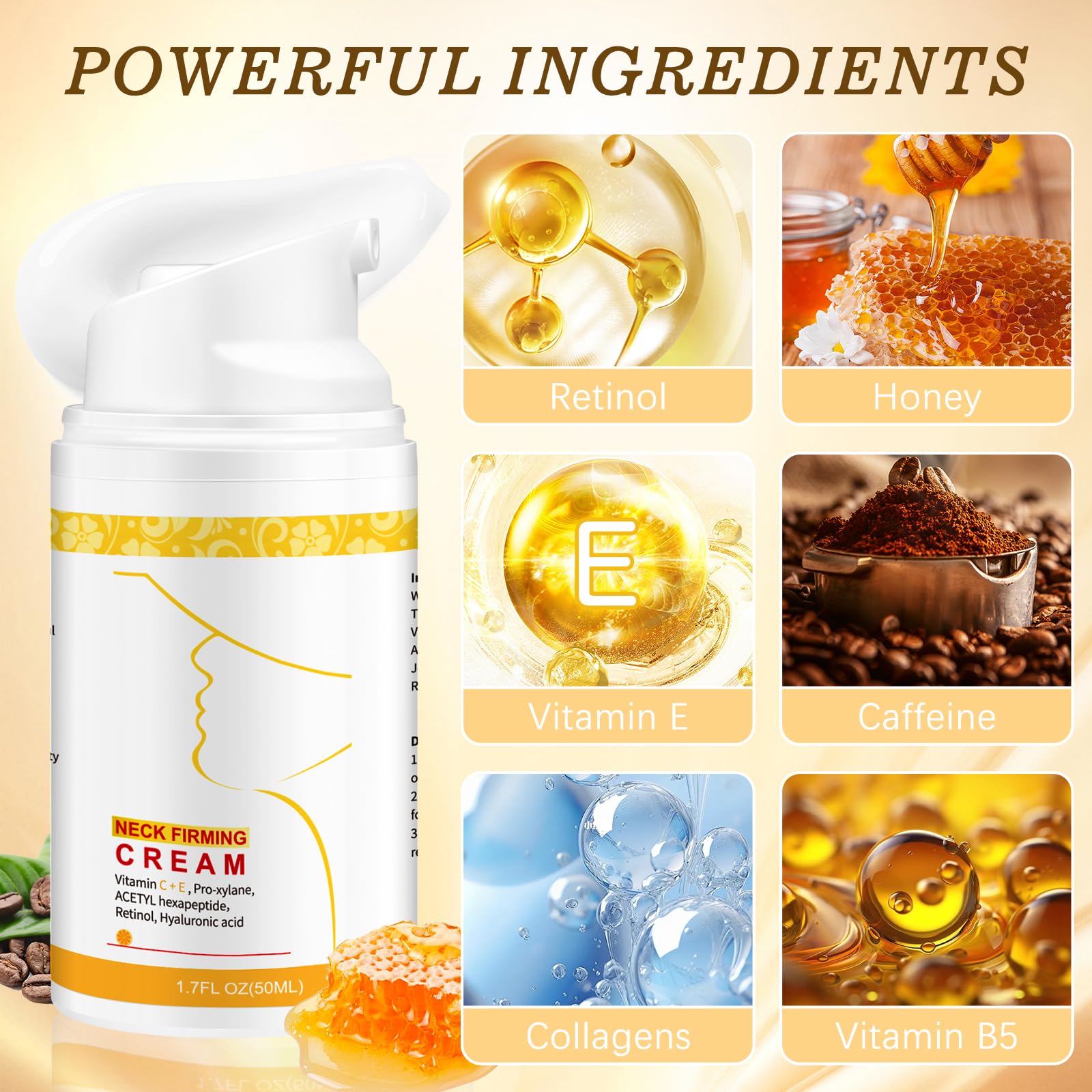 ANTIVP ingredientes clave con colageno y retinol, apoyan la elasticidad.