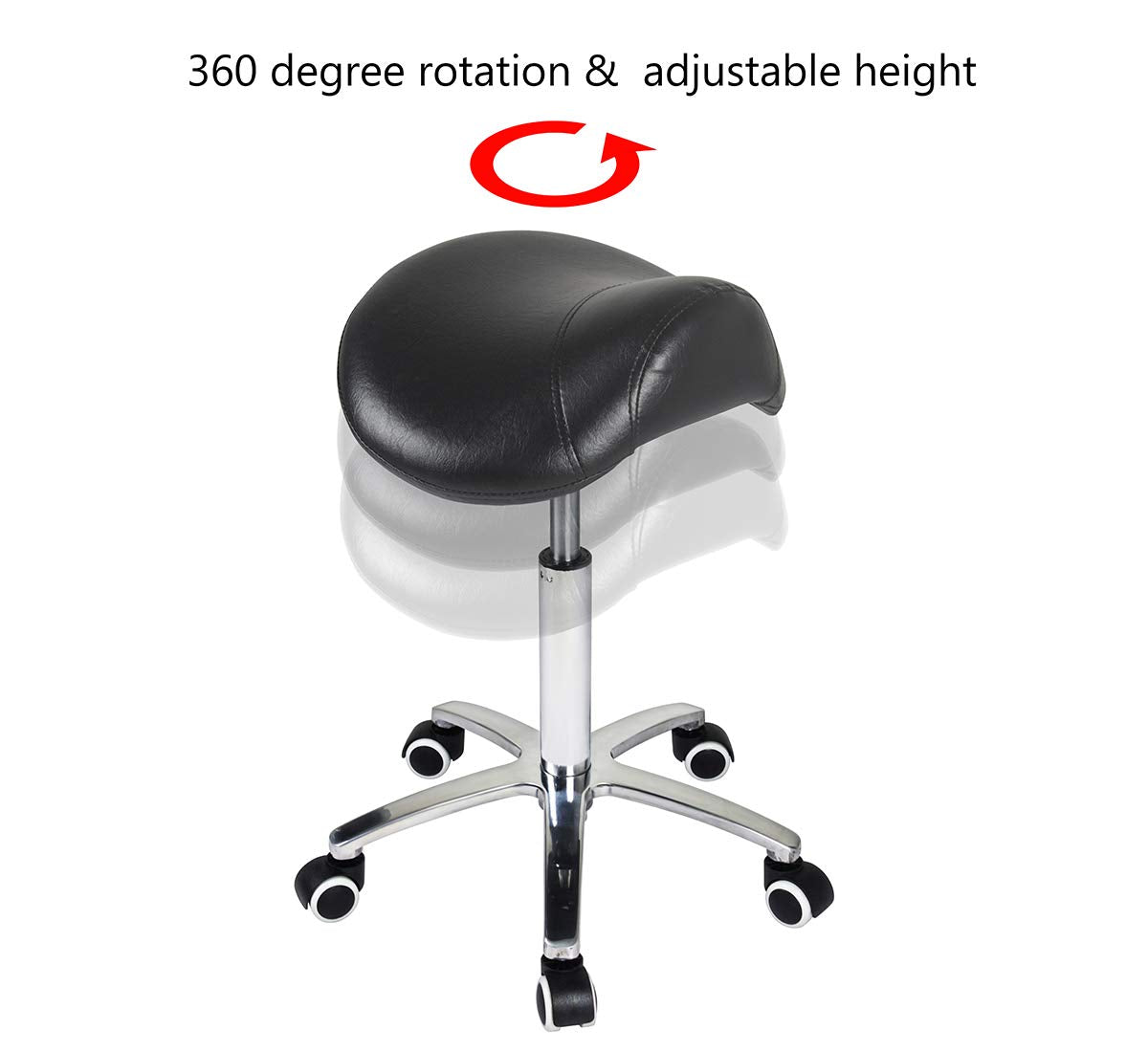 Taburete Antlu con base metálica negra, estructura estable y duradera.