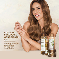 ANYELUZ après-shampoing romarin: flacon élégant, démêlage facilité et brillance naturelle.