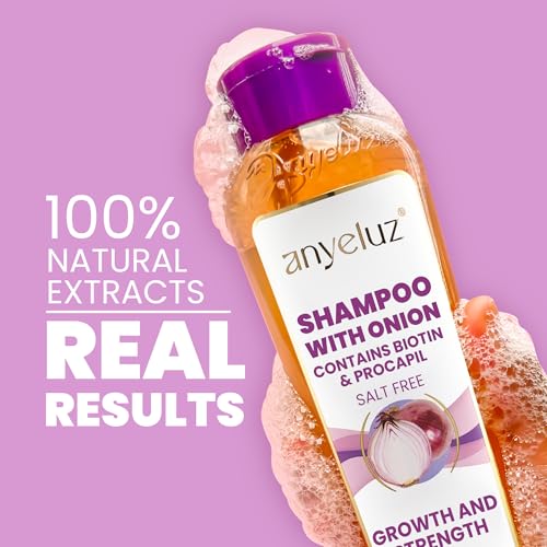 ANYELUZ champú cebolla: brillo y vitalidad visibles en cabello revitalizado